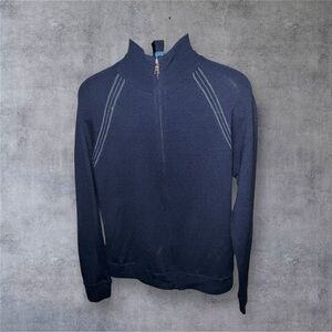 Banana Republic Men's Dark Blue Zip-Up Sweater